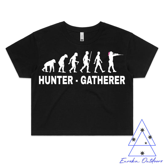 Hunter Gatherer - Firearms. AS Color 100% cotton women's maple tee. Pink Edition