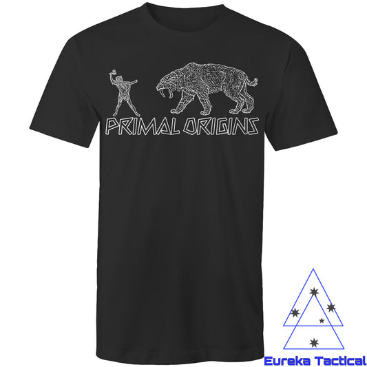 Primal Origins - Man vs Sabretooth Tiger AS Colour Staple - Mens T-Shirt