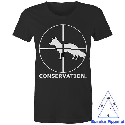 Fox Hunting is Conservation. Women's AS Color 100% cotton maple tee