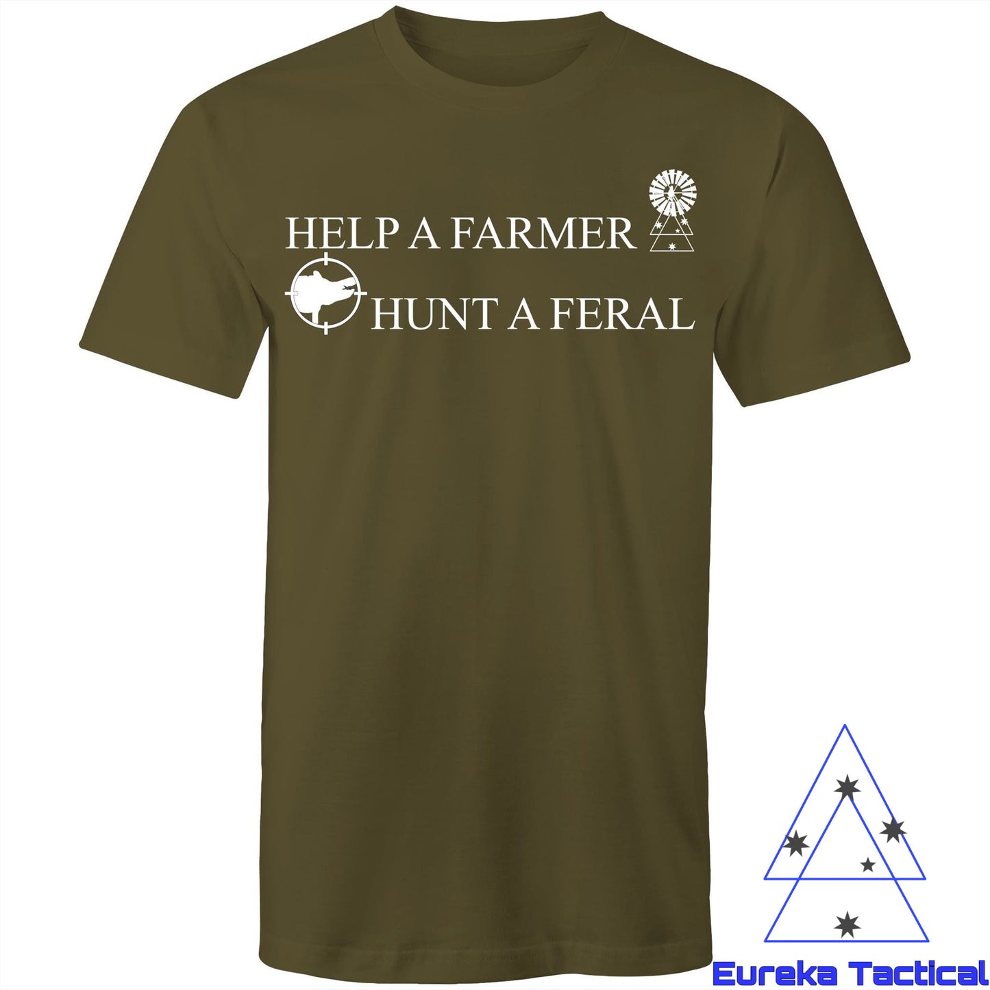 Help a farmer, hunt a feral. Men's AS Colour 100% Cotton t-shirt